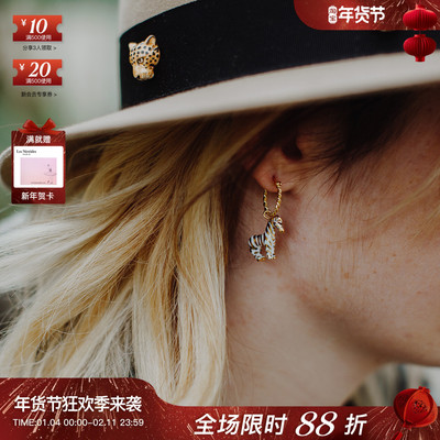 NACH条纹斑马巨嘴鸟绞花小耳圈