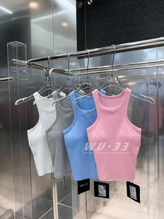 韩版 性感紧身显瘦糖果色吊带背心自带胸垫 新款 wu.33内搭2024春季