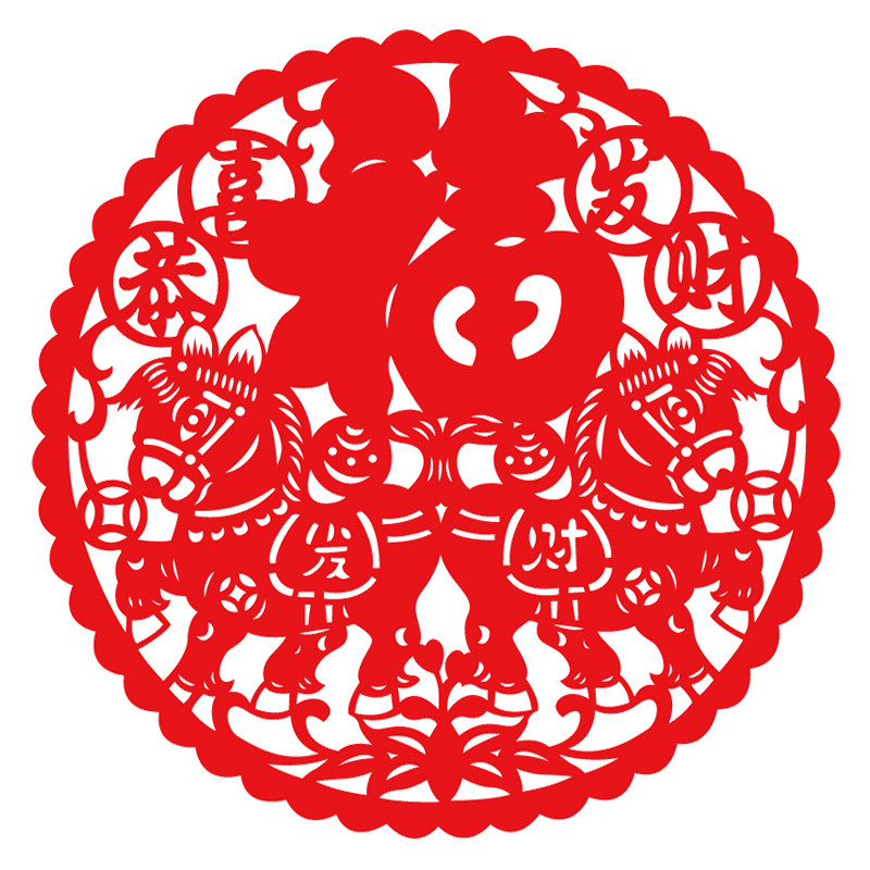 剪纸窗花门贴春节新年装饰福字