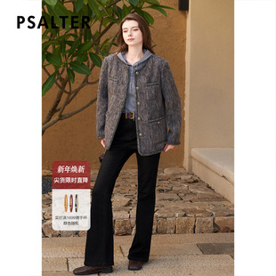 冬款 马骝洗水磨白百搭牛仔裤 加绒喇叭裤 诗篇专选修身