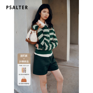 2026春季 PSALTER诗篇落肩圆领撞色针织衫 新款 春野复古条纹