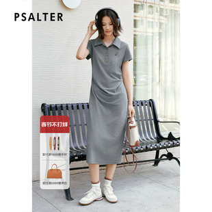 【周雨彤同款】PSALTER诗篇学院polo领修身连衣裙2025夏款