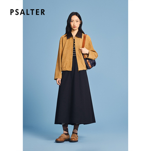 新款 诗篇专选复古时尚 撞色翻领老钱风反绒夹克皮衣2026春季