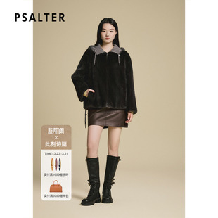 诗篇专选连帽双面穿工装 风貂毛皮草外套2025冬款