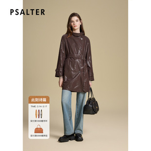 诗篇专选涂层面料雾面哑光挺括宽松插肩袖风衣外套2025秋款