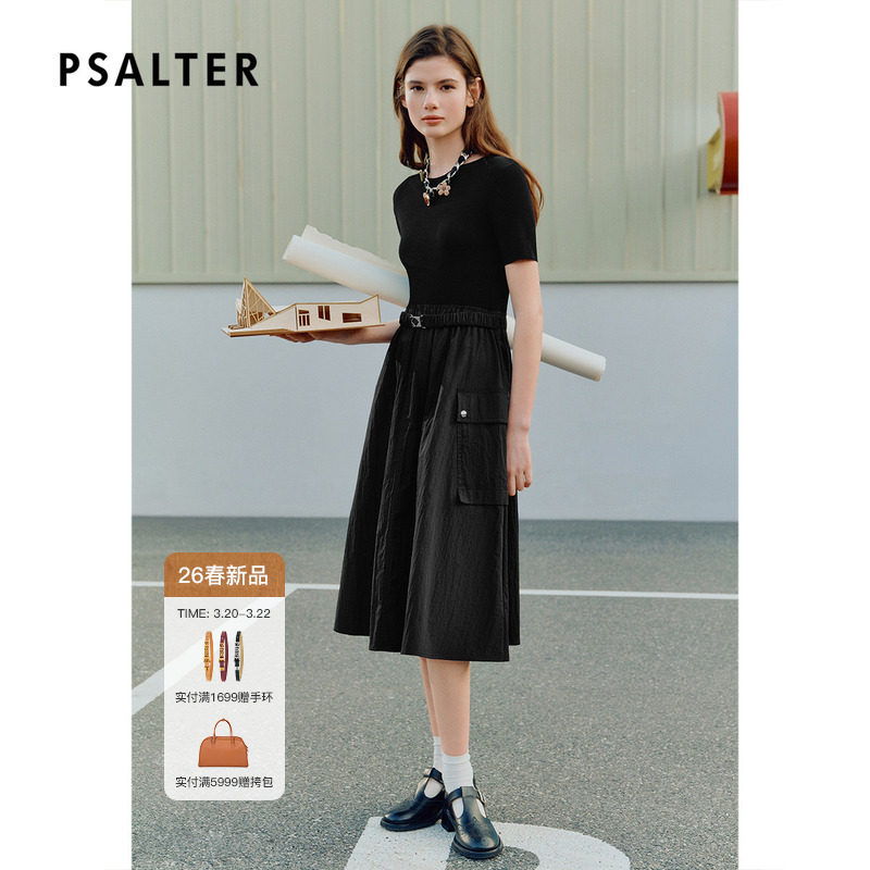 【多元碰撞】PSALTER诗篇假两件拼接短袖T恤连衣裙2026春