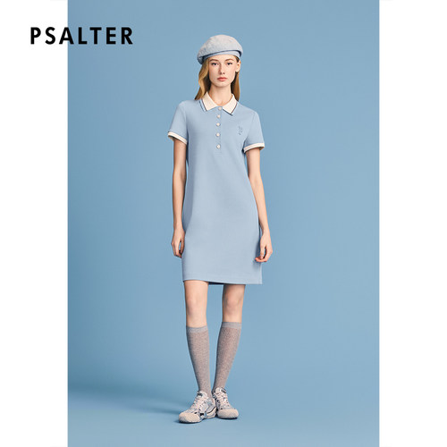 【冰水蓝调】PSALTER诗篇学院风收腰针织连衣裙2026夏季新款z