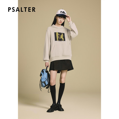 PSALTER诗篇运动休闲长袖连帽印花卫衣女2025冬款
