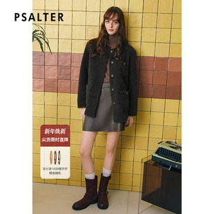 诗篇专选羊毛颗粒绒圆领减龄学院风羊羔毛短外套2025冬季 新款