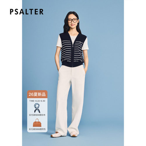 PSALTER诗篇假两件v领设计针织套头上衣2026夏季新款