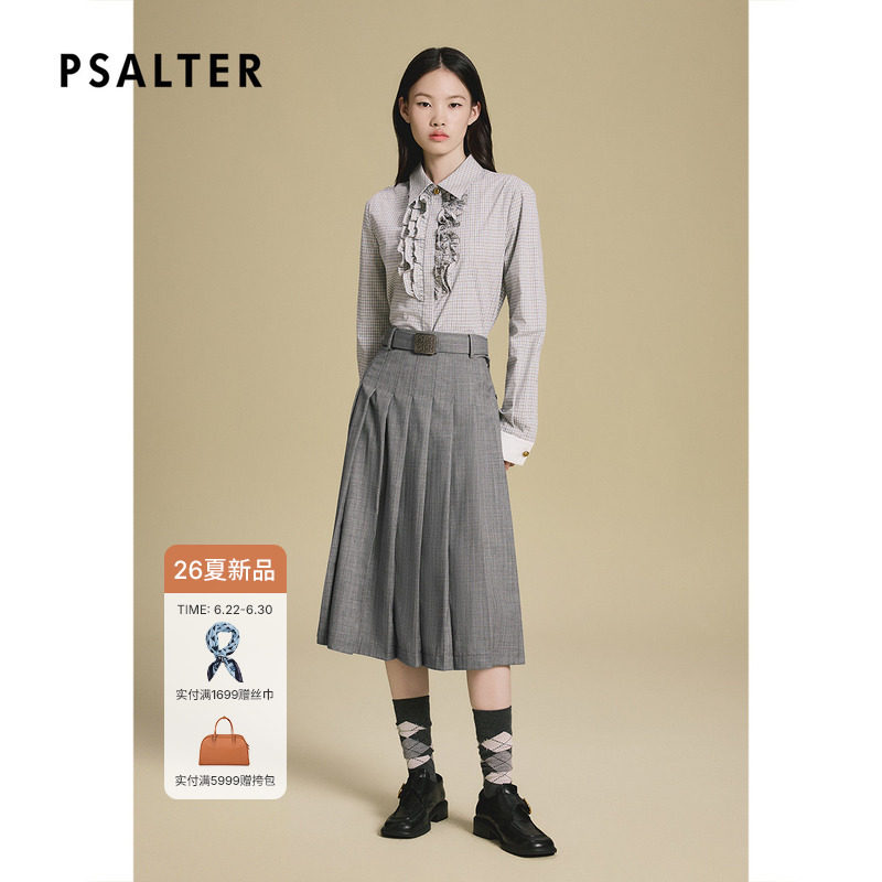 PSALTER诗篇木耳花边学院风长袖衬衫女2025秋款