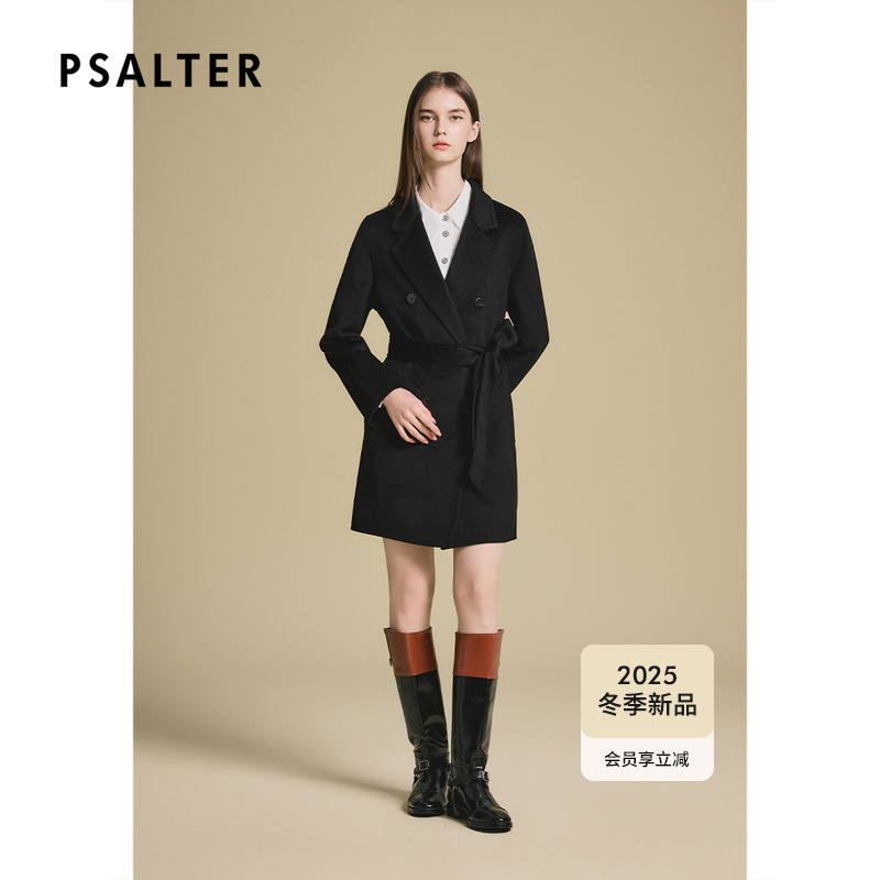 【纯羊绒】诗篇专选气质系带双面羊绒大衣毛呢外套2025冬季新款