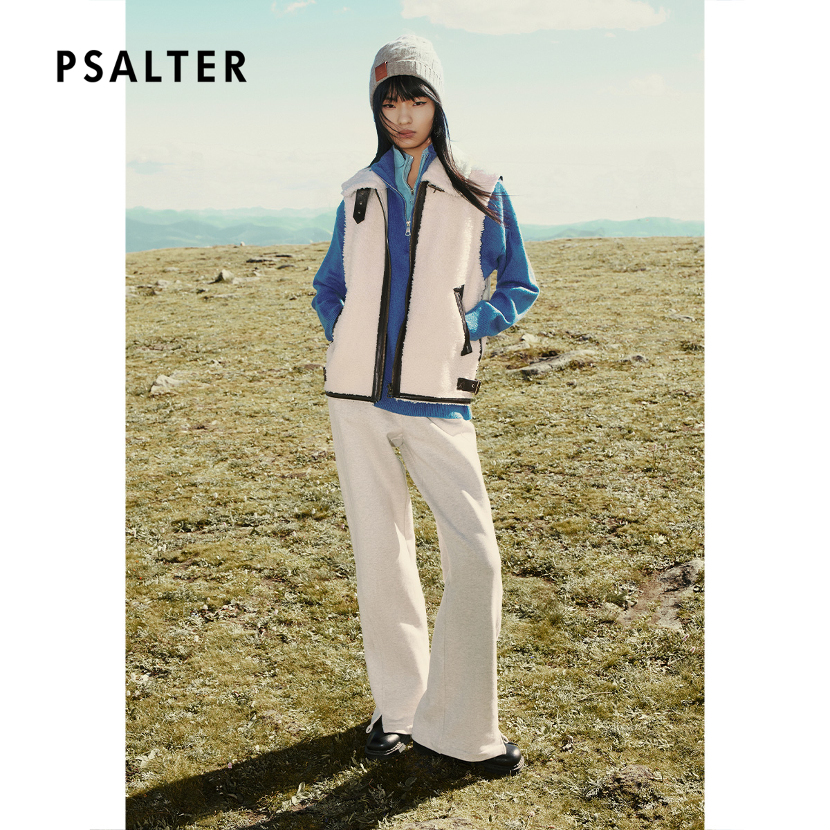 PSALTER诗篇高克重保暖抽绳高腰宽松休闲女裤2025冬季新款