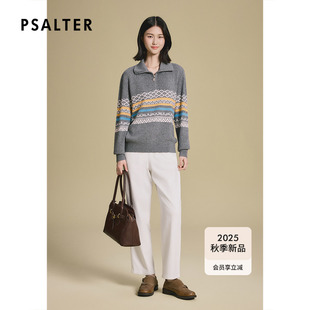 诗篇专选复古费尔岛几何图形微落肩宽松针织衫 2025秋季 新款