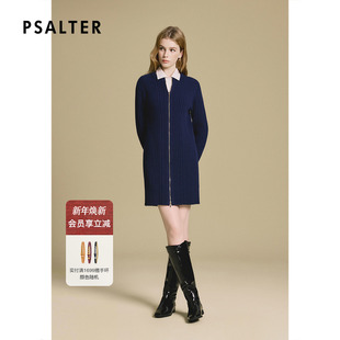 新款 连衣裙2025冬季 毛衫 PSALTER诗篇学院风双开头拉链设计修身