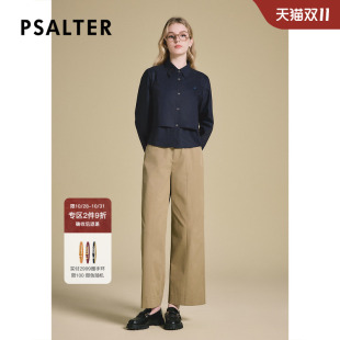 衬衣2025春新款 时髦假两件截短式 衬衫 PSALTER诗篇棉质长袖