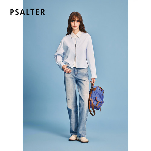 【精英松动】PSALTER诗篇假两件双开头拉链条纹衬衫2026夏季新款