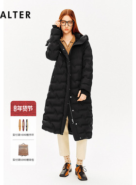 PSALTER诗篇鹅绒服户外机能发热涂层长款连帽羽绒服冬款