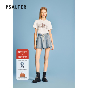 PSALTER诗篇复古学院风圆领短袖套头印花T恤女2026夏季新款