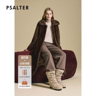 PSALTER诗篇高奢水貂皮草大衣收腰显气质皮草2025冬款