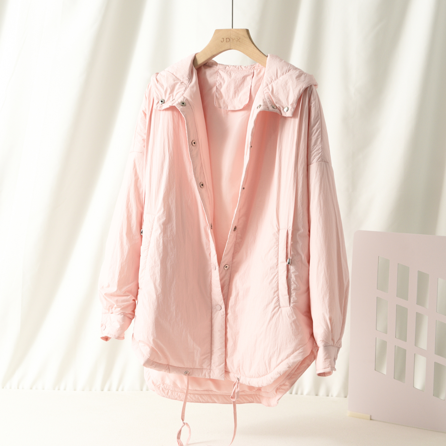 浅粉色轻薄棉服外套女秋冬新款