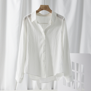 高档白衬衫 OL翻领抗皱衬衣职业气质轻奢上衣 女简约轻职场通勤正装