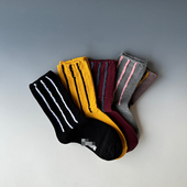 时尚 纯棉女袜潮袜ns中筒袜韩版 竖条设计彩袜纯色简约百搭袜子女