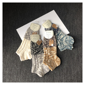 棉线女袜子民族风原色文艺女青年潮袜日本短筒粗线袜子女