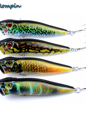 新品9.5cm/12g 水面系假饵硬饵路亚poper 彩绘涂装仿生波趴鱼饵