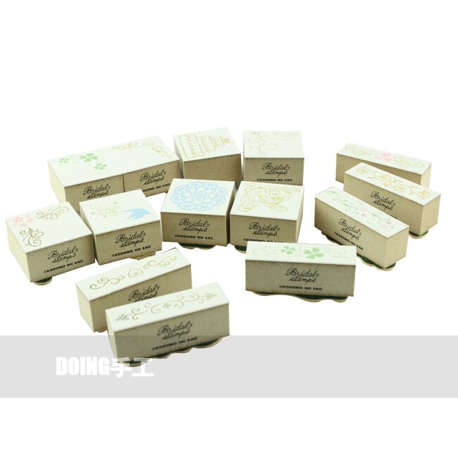 KODOMO NO KAO童颜成品木头印章婚庆花饰花边索菲亚贺卡
