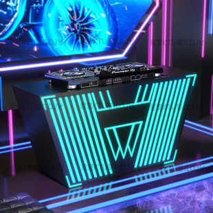 新款酒吧dj台包厢发光调音台派对ktv夜店蹦迪电音移动打碟台DIY潮