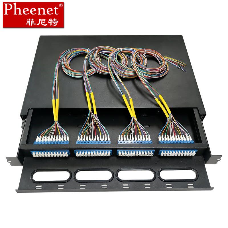 菲尼特 LC 96芯高密度抽拉式光纤配线架机架式预端接光纤箱LC/SC/FC/MPO