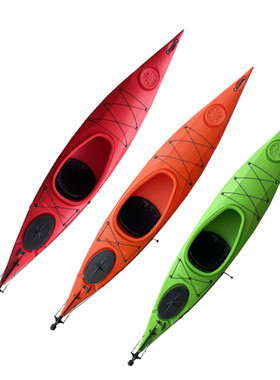EK KAYAK单人皮划艇3.5米海洋舟加厚塑料船景区用船独木舟硬艇