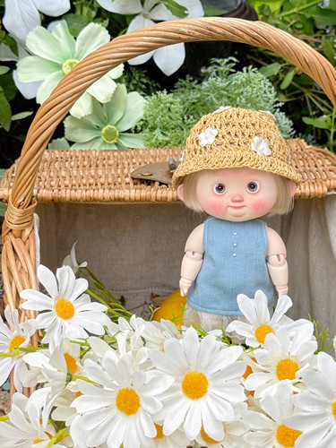 【现货】josh娃用手工钩织钉珠花花草帽