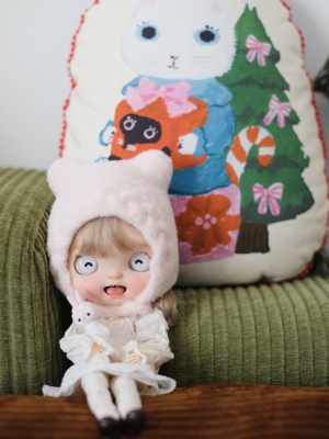 【现货】blythe小布baby色棒针小熊帽