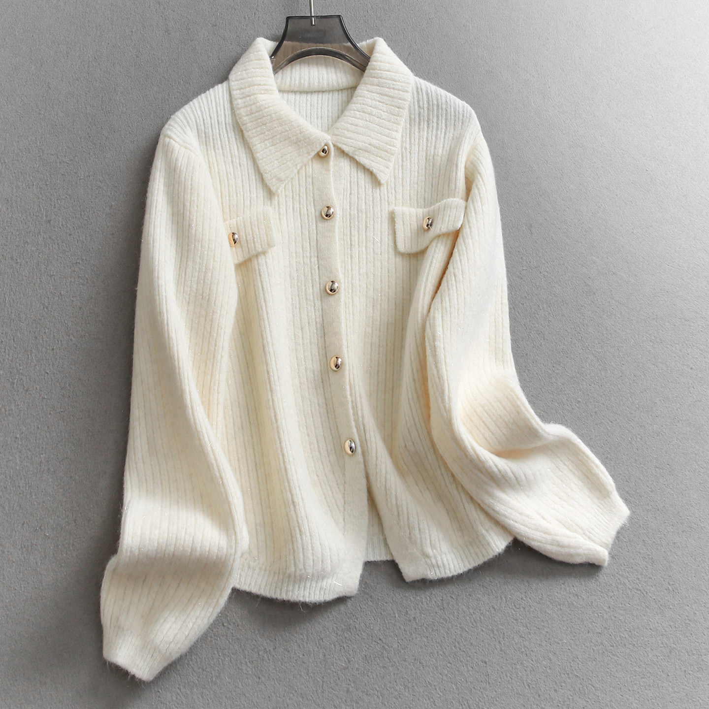 纯色小香风对称假口袋软糯亲肤针织开衫外套长袖气质女装毛衣Q965,女装/女士精品,毛衣,淘宝优惠券,粉丝福利购,淘宝优惠卷