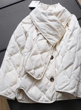 静奢风围巾式高智感绗缝宽松廓形2025冬季新款长袖女羽绒服B680