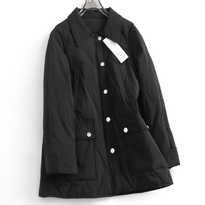 衬衫式翻领长袖2024外套女羽绒服