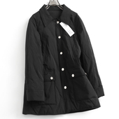 90鸭绒纯色绗缝宽松显瘦衬衫 羽绒服G381 2024冬外套女装 式 翻领长袖