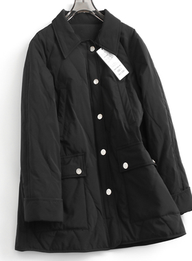 90鸭绒纯色绗缝宽松显瘦衬衫式翻领长袖2024冬外套女装羽绒服G381