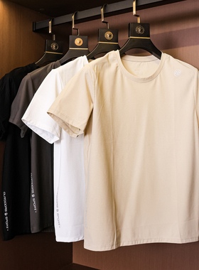 「疏孔透气工艺空调衫」夏季户外运动高弹棉速干短袖T恤男装L653