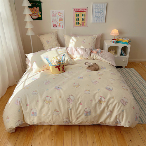卡通可爱风四件套纯棉床单被套
