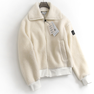 纯色宽松翻领双面绒仿羊羔毛户外运动休闲长袖 外套H262 抓绒衣女装