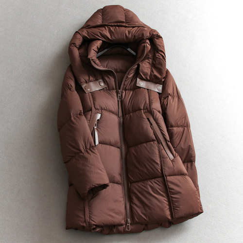 御寒保暖中长款面包服长袖羽绒服