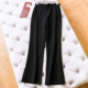 显瘦显长腿百搭女休闲裤 纯色加绒加厚保暖松紧腰微喇裤 修容裤 Q847