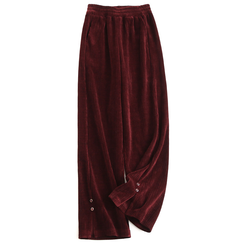 纯色雪尼尔松紧腰窄版阔腿裤条绒显瘦高腰灯芯绒女长裤休闲裤J515,女装/女士精品,休闲裤,淘宝优惠券,粉丝福利购,淘宝优惠卷