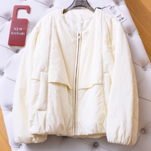 棉衣棉服M742 外套女装 轻盈蓬松 纯色宽松廓形圆领加厚保暖长袖