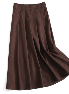 百褶裙纯色显瘦半松紧腰伞裙遮跨a字裙垂坠感长裙女裙半身裙H991