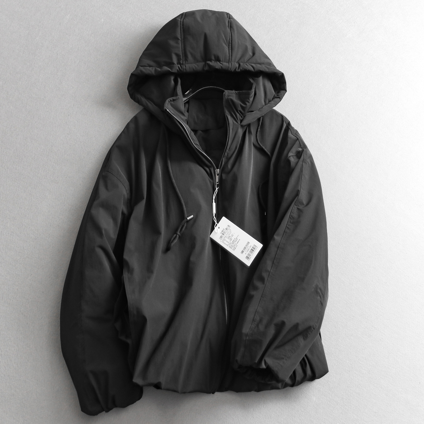 纯色宽松廓形保暖锁温连帽羽绒服