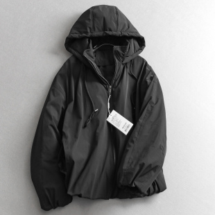 女羽绒服M066 长袖 纯色宽松廓形保暖锁温连帽鹅绒外套2025冬季 新款